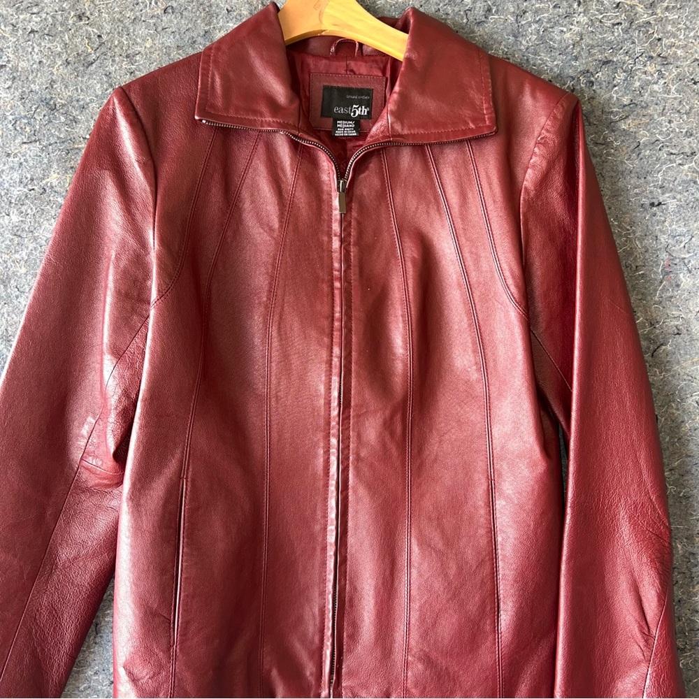 East 5th Women's Red Leather Jacket